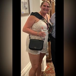 Lulus Catch a Spark White & Beige Sequin Romper. Size XL.